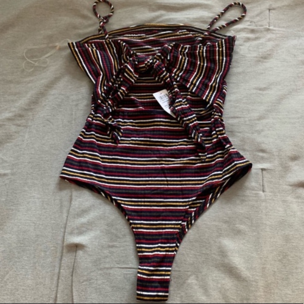Mutli-Colored Striped Bodysuit